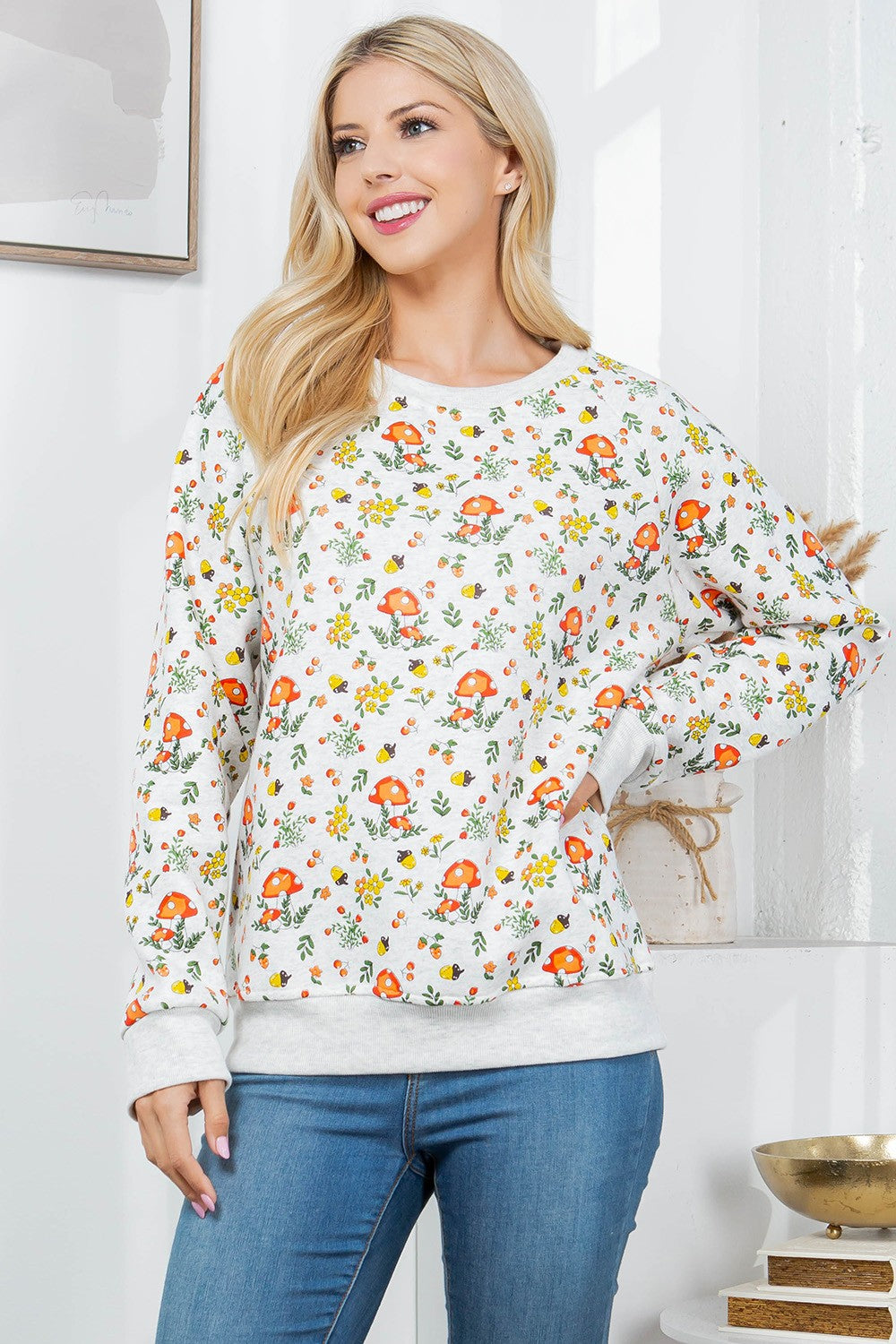 Premium Florals and Mushrooms Sweatshirt