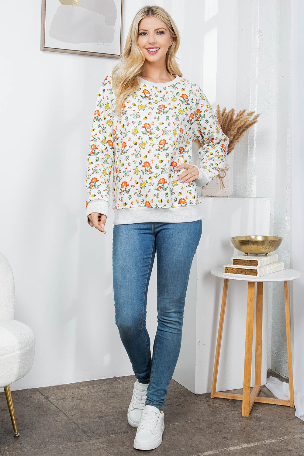 Premium Florals and Mushrooms Sweatshirt