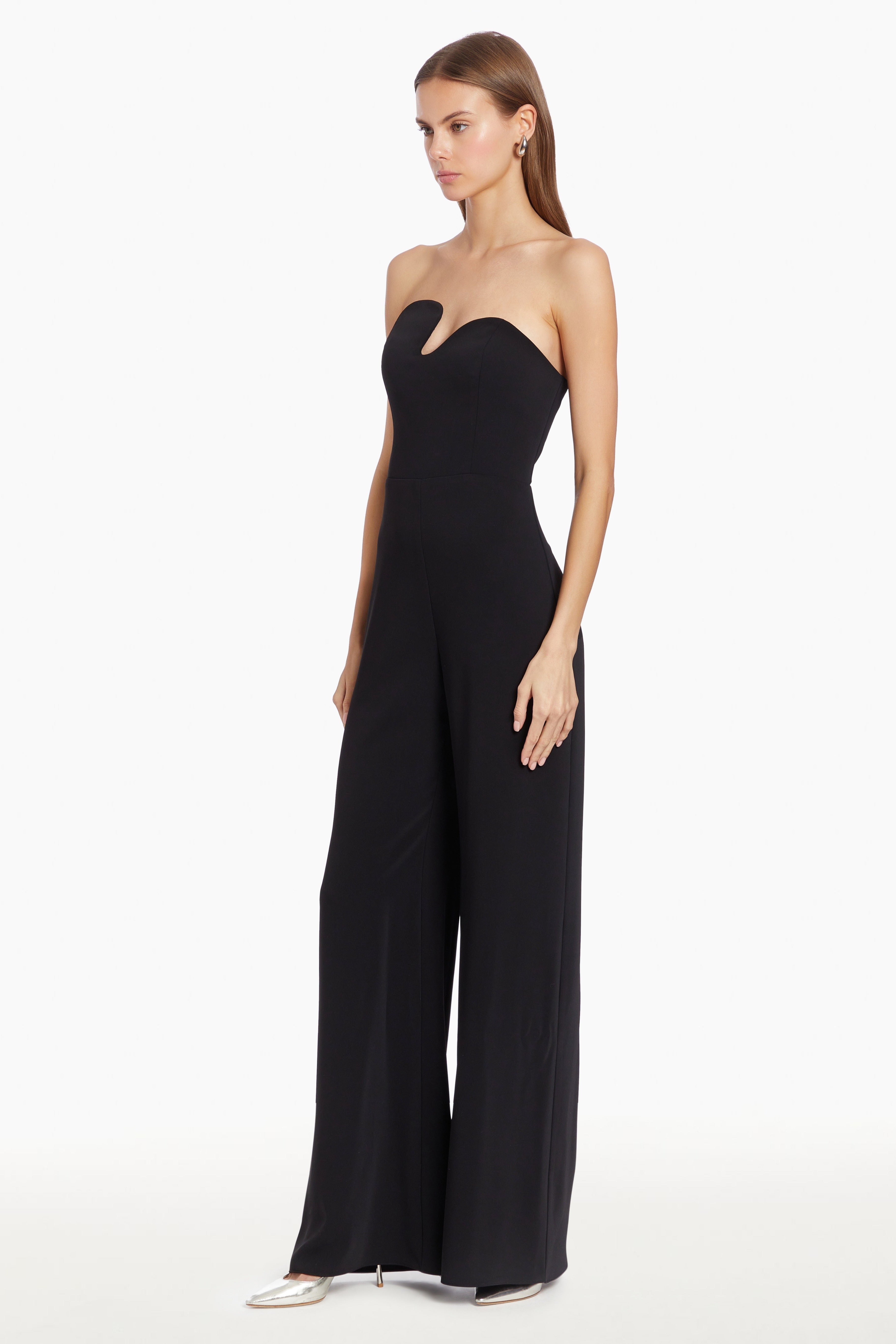 Premium Strapless Puzzle Jumpsuit in Black