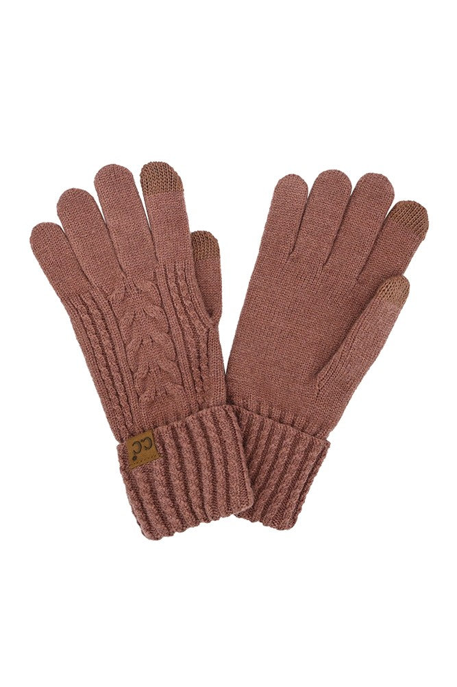 Premium Coco Berry Cable Knit Gloves