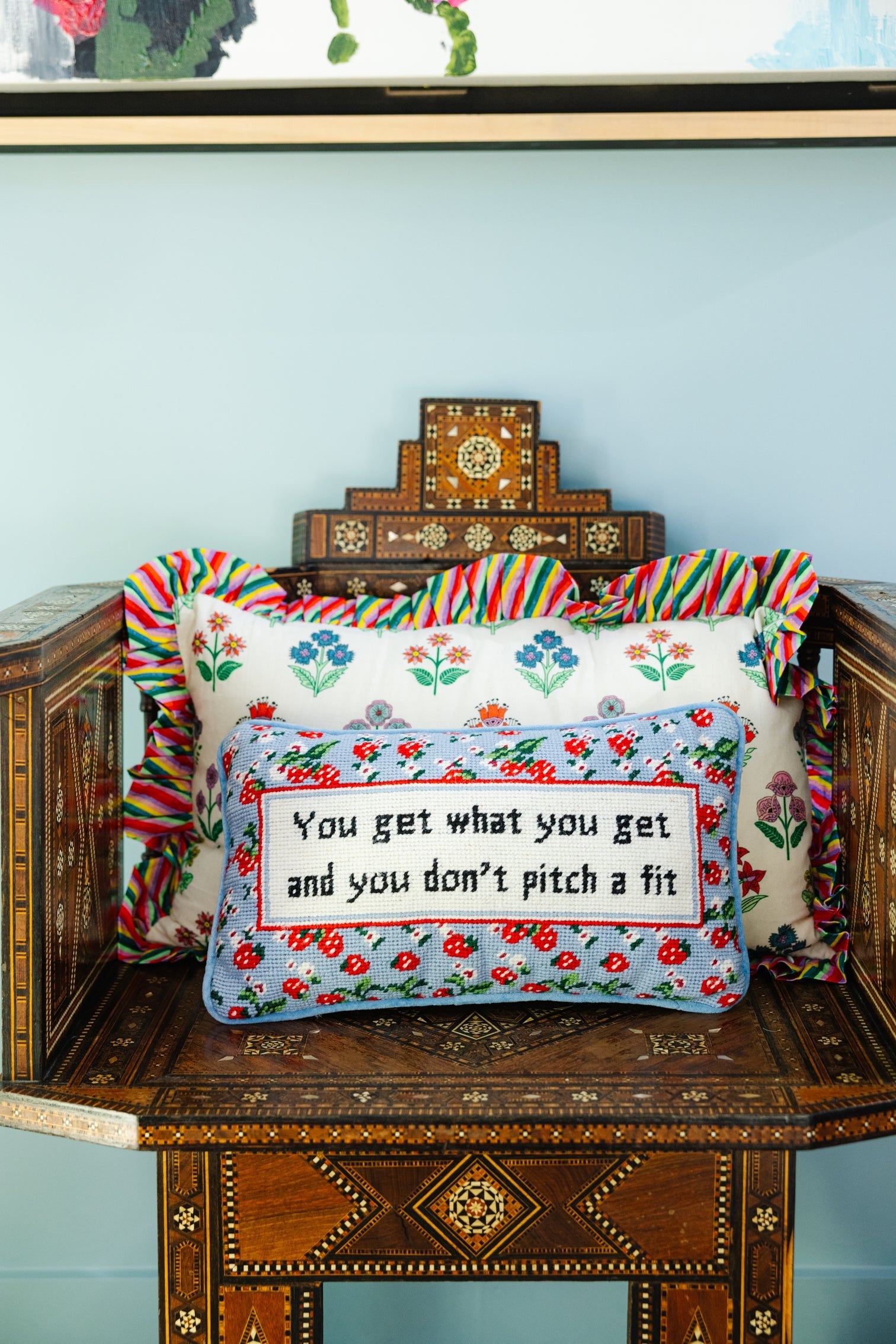 Premium Needlepoint Pillow: Express Yourself