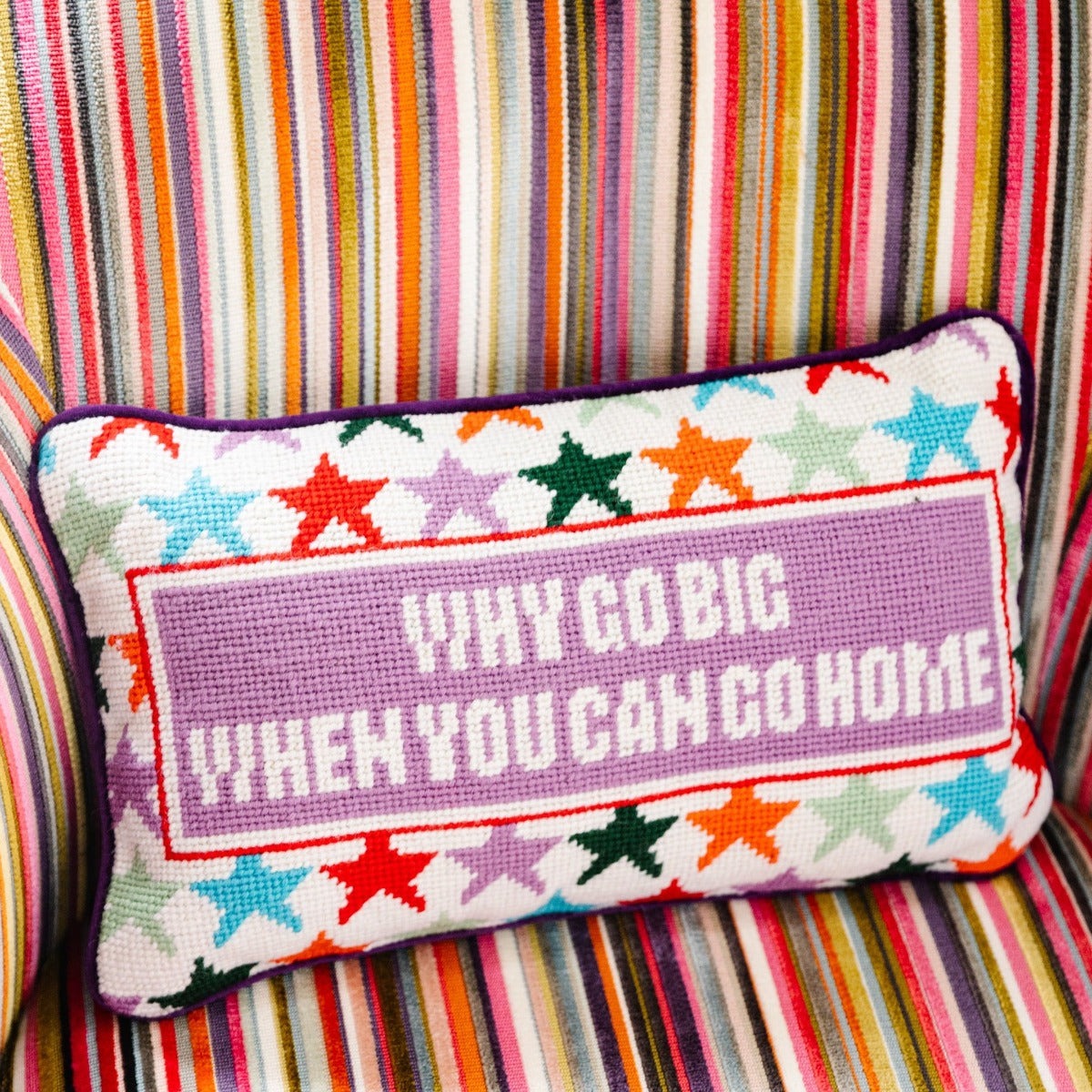 Premium Charming-Meets-Chic Needlepoint Pillow