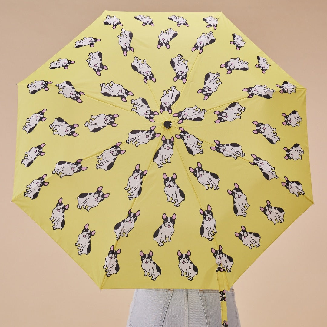 Premium Yellow French Bulldog Compact Umbrella